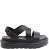 HEAVENLY FEET WOMENS WEDGE STRAP SANDAL - BLACK